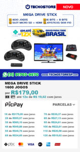 MEGA DRIVE STICK -1600 JOGOS